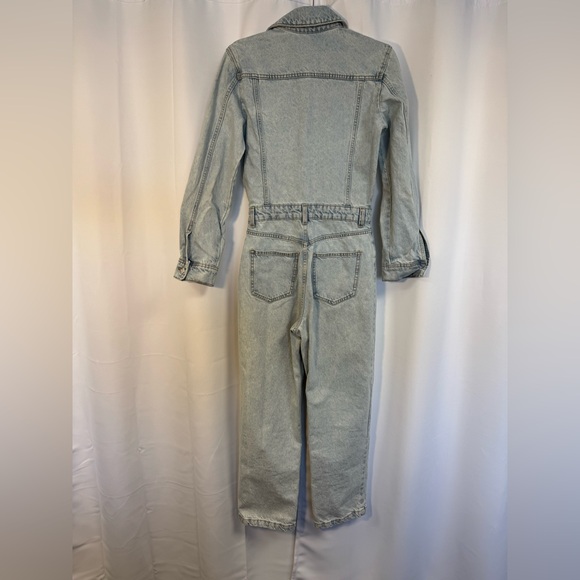Zara Light Blue Denim Jumpsuit - Picture 4 of 4